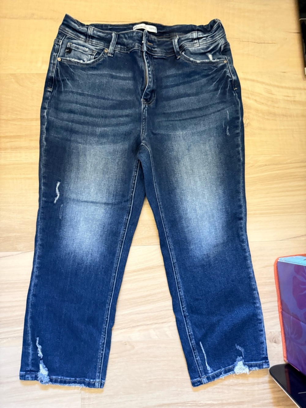 Maurice’s Kancan Women’s Crop Distressed Straight Jeans - 14
